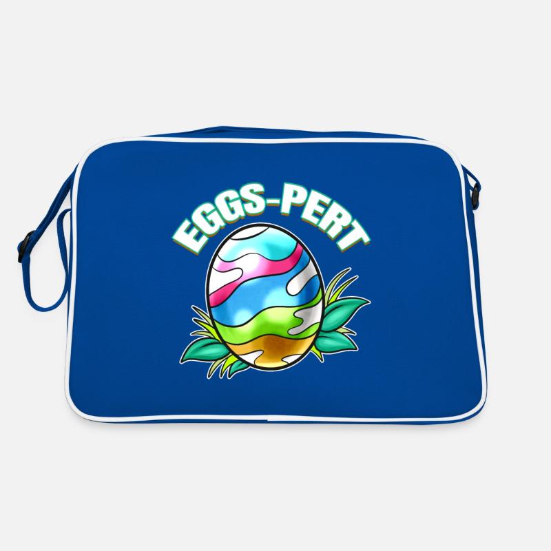 Funny Easter Egg With Lettering Eggs-pert On Retro Tasche