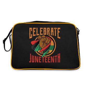 Célèbre le Juneteenth African American Black 1865 - Sac Retro - noir/or - Dos