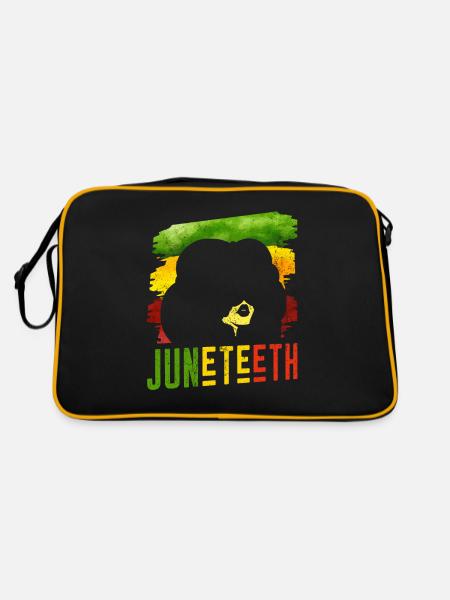 Juneteenth 1865 Black African American Afrika - Retro Tasche - Schwarz/Gold - Hinten