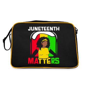 Juneteenth Matters Afro-Américain Noir 1865 - Sac Retro - noir/or - Dos