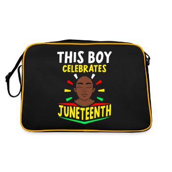 This Boy Celebrates the Juneteenth Black 1865 - Retro Bag - black/gold - Back