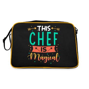 Chefin Geschenk - Retro Tasche - Schwarz/Gold - Hinten
