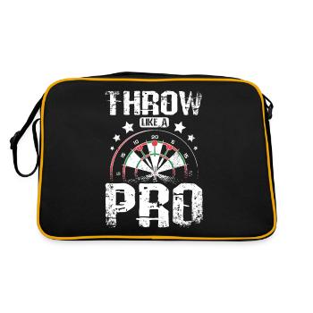 Throw like a pro, darts player - Retro Bag - black/gold - Back