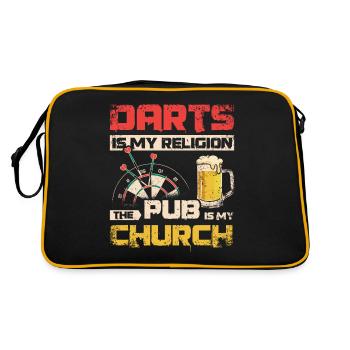 Les fléchettes sont ma religion, le pub est mon église - Sac Retro - noir/or - Dos
