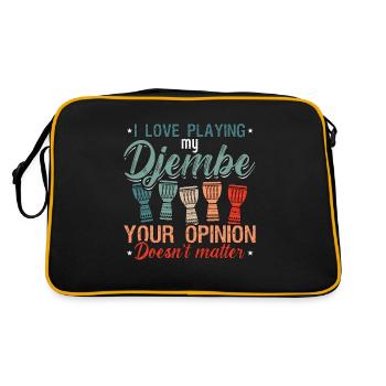 Djembé J’aime jouer de mon instrument de musique Djembé - Sac Retro - noir/or - Dos
