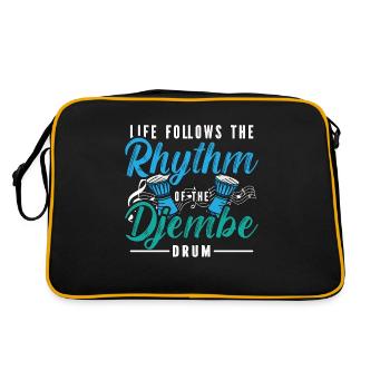 La vie de djembé suit les tambours rythmiques Joueur de djembé - Sac Retro - noir/or - Dos
