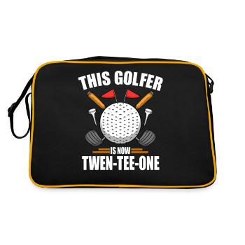 Chemises de golf d’anniversaire pour hommes 21st ans golfing - Sac Retro - noir/or - Dos