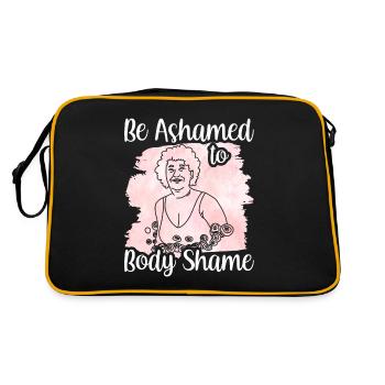 Schäme Dich Zu Body Shamen Body Shaming Ärgern - Retro Tasche - Schwarz/Gold - Hinten
