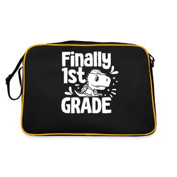 Finally 1 class first class first grader - Retro Bag - black/gold - Back