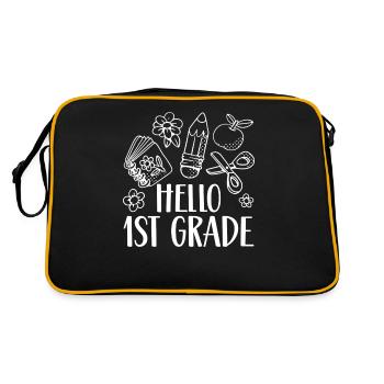 Hello 1 Class First Grader First Class - Retro Bag - black/gold - Back