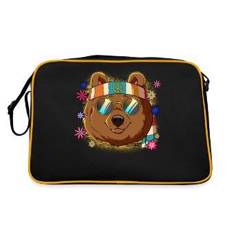 60s 70s Costume Groovy Hippie - Sac Retro - noir/or - Dos