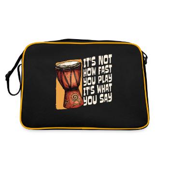 Djembé Ce n’est pas à quelle vitesse tu joues percussionniste - Sac Retro - noir/or - Dos