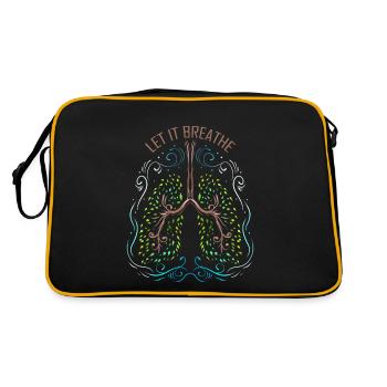 Logo Let It Breath - Green Lung Out Of Trees For - Retro Tasche - Schwarz/Gold - Hinten