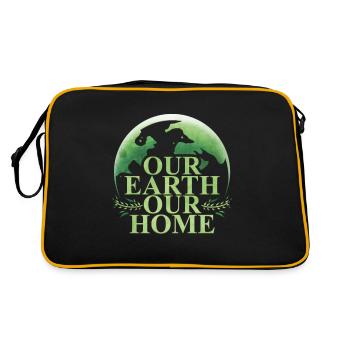 Logo Notre Terre Notre maison Pour le Jour de la Terre - Sac Retro - noir/or - Dos