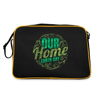 Logo Our Home In Asian Style For Earth Day - Retro Tasche - Schwarz/Gold - Hinten