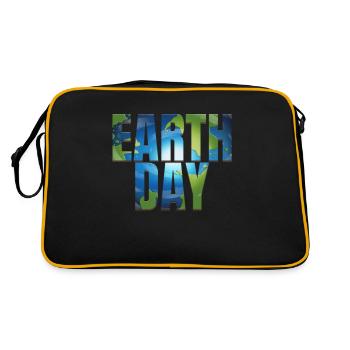 Logo With Ocean And Continents For Earth Day - Retro Tasche - Schwarz/Gold - Hinten