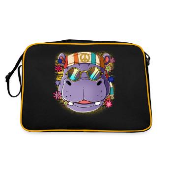 60s 70s Costume Groovy Hippie - Sac Retro - noir/or - Dos
