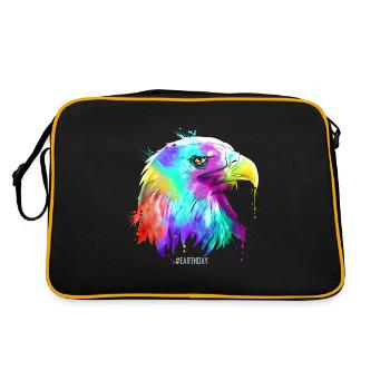 Colorful American Bird Bald Eagle Head For Earth - Retro Tasche - Schwarz/Gold - Hinten