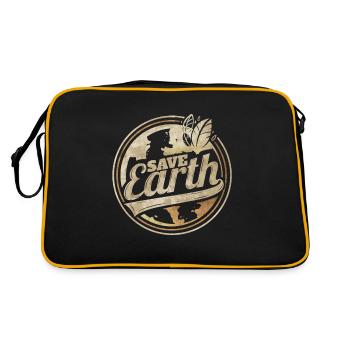 Logo Save Earth For Earth Day - Retro Tasche - Schwarz/Gold - Hinten