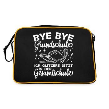 BYE BYE Grundschule ICH GLITZERE JETZT IN DER Gesa - Retro Tasche - Schwarz/Gold - Hinten