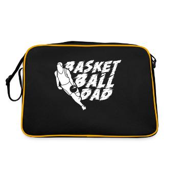 Basketball Vater Team Basketballspieler Trainer - Retro Tasche - Schwarz/Gold - Hinten