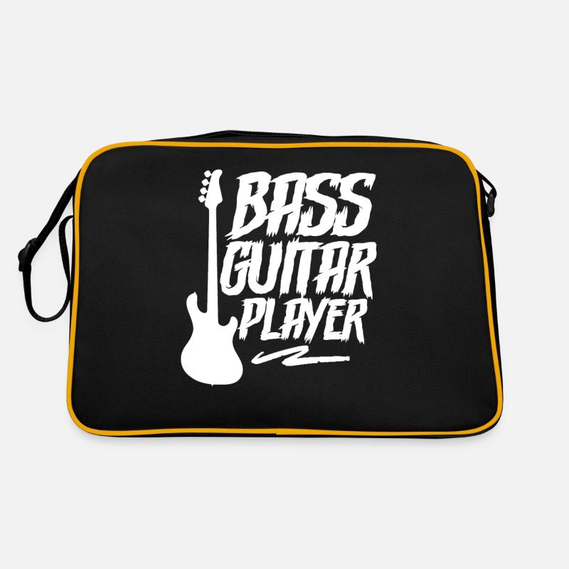 Guitariste basse Bassiste Musicien Basse Basse Guitare basse - Sac Retro - noir/or