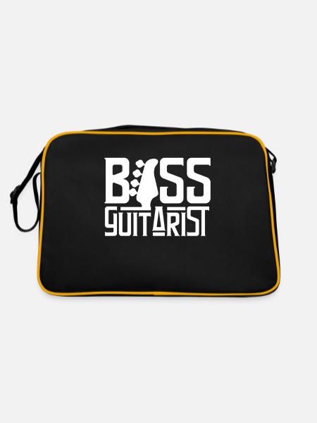 Guitariste Basse Bassiste Basse Musicien de guitare basse - Sac Retro - noir/or - Dos
