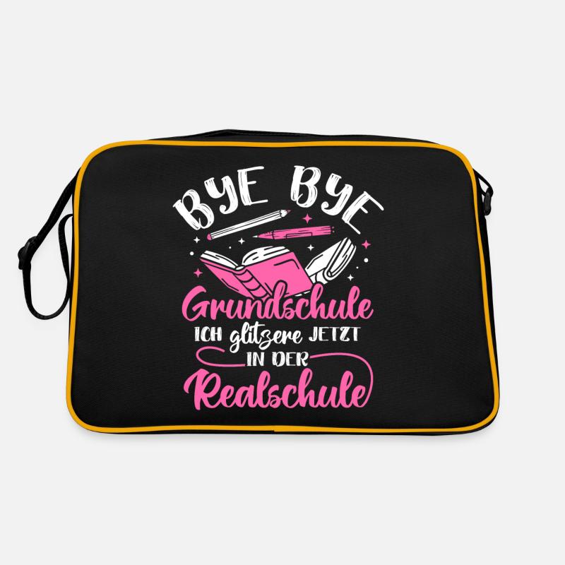 BYE BYE Grundschule ICH GLITZERE JETZT IN DER Real Retro Tasche
