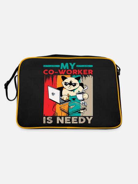 My Co-worker Is Needy 6 - Retro Bag - black/gold - Back