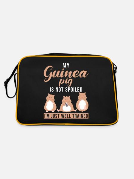 Cadeau de cochon d’Inde mignon - Sac Retro - noir/or - Dos