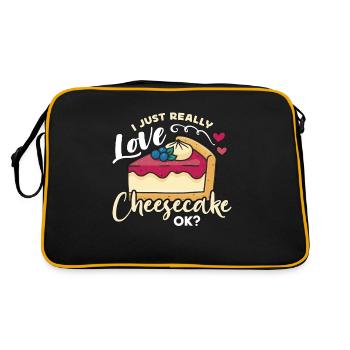 Cheesecake I Just Really Love Sweet Food Desserts - Retro Tasche - Schwarz/Gold - Hinten