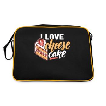 Cheesecake I Love Cheesecake Pastry Chef Desserts - Retro Tasche - Schwarz/Gold - Hinten