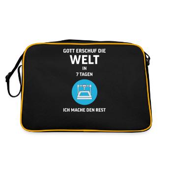 3D Druck Printing CAD PLA Filament 3d drucken - Retro Tasche - Schwarz/Gold - Hinten