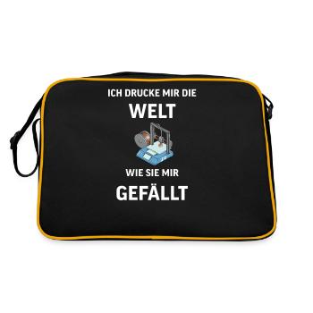3D Druck Printing CAD PLA Filament 3d drucken - Retro Tasche - Schwarz/Gold - Hinten