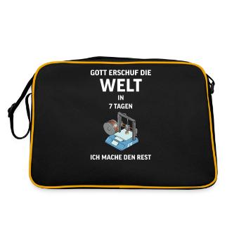 3D Druck Printing CAD PLA Filament 3d drucken - Retro Tasche - Schwarz/Gold - Hinten