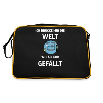 3D Druck Printing CAD PLA Filament 3d drucken - Retro Tasche - Schwarz/Gold - Hinten