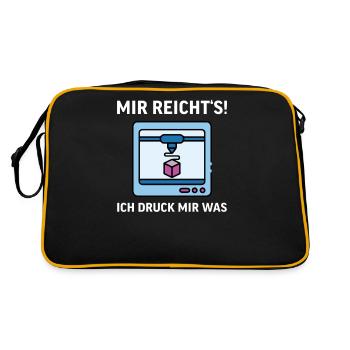 3D Druck Printing CAD PLA Filament 3d drucken - Retro Tasche - Schwarz/Gold - Hinten