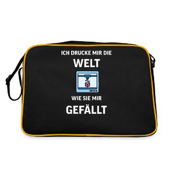 3D Druck Printing CAD PLA Filament 3d drucken - Retro Tasche - Schwarz/Gold - Hinten