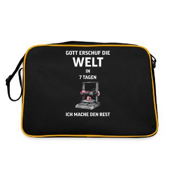 3D Druck Printing CAD PLA Filament 3d drucken - Retro Tasche - Schwarz/Gold - Hinten