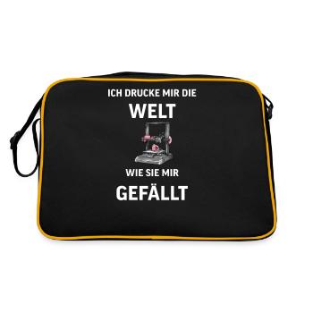 3D Druck Printing CAD PLA Filament 3d drucken - Retro Tasche - Schwarz/Gold - Hinten