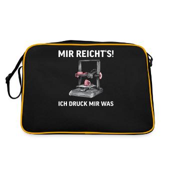 3D Druck Printing CAD PLA Filament 3d drucken - Retro Tasche - Schwarz/Gold - Hinten