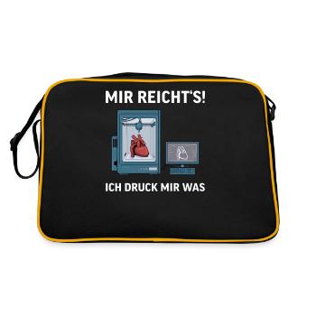 3D Druck Printing CAD PLA Filament 3d drucken - Retro Tasche - Schwarz/Gold - Hinten