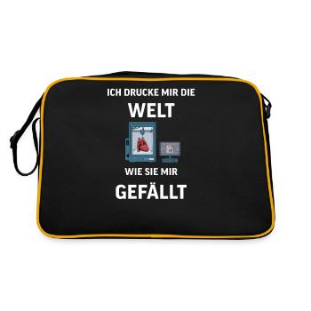 3D Druck Printing CAD PLA Filament 3d drucken - Retro Tasche - Schwarz/Gold - Hinten
