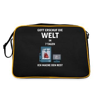 3D Druck Printing CAD PLA Filament 3d drucken - Retro Tasche - Schwarz/Gold - Hinten