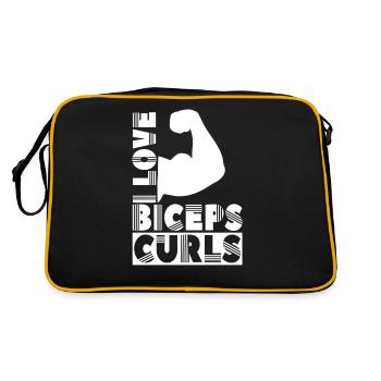 I love biceps curls sayings biceps muscles - Retro Bag - black/gold - Back