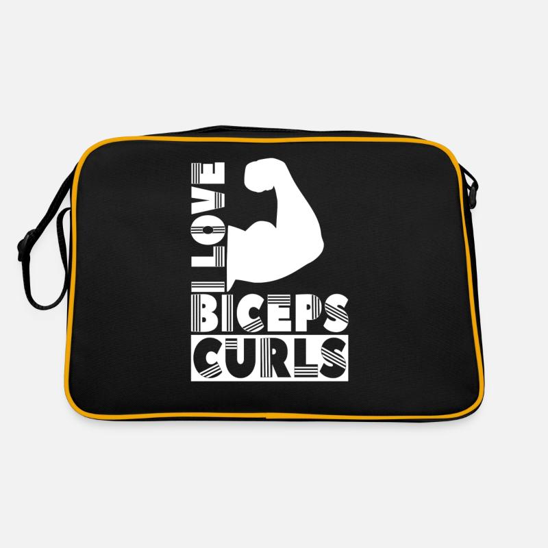 I love biceps curls sayings biceps muscles Retro Bag