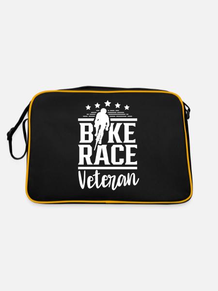 Cycling Veteran Bicycle Race Cyclist - Retro Bag - black/gold - Back
