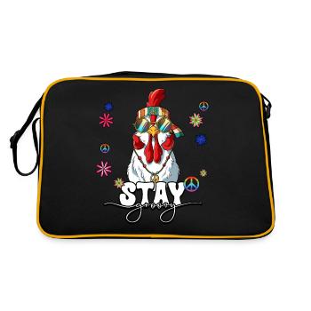 60s 70s Costume Séjour Groovy Hippie - Sac Retro - noir/or - Dos