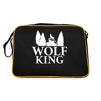 Wolf Geschenke Wolf Lover - Retro Tasche - Schwarz/Gold - Hinten