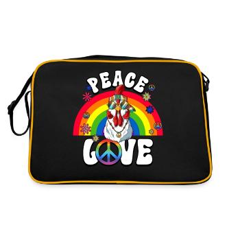 60s 70s Costume Peace Love Hippie - Sac Retro - noir/or - Dos